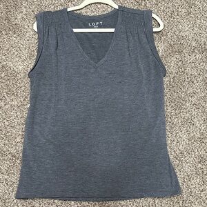 LOFT Charcoal Sleeveless Muscle Tee